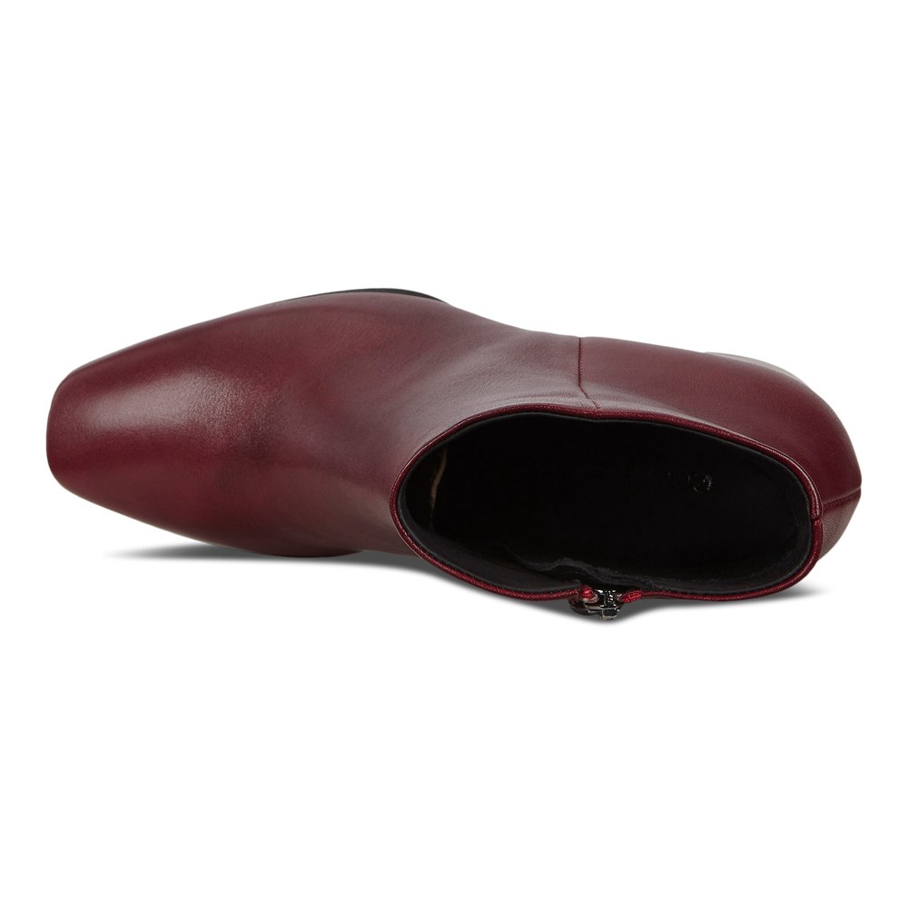 ECCO Womens Boots Burgundy - Shape 60 Squared Zippered - FEB-145239